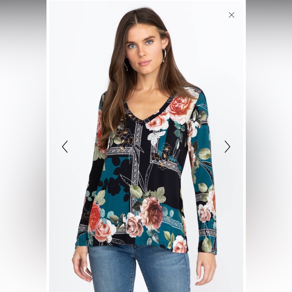 Johnny Was - THE JANIE FAVORITE LONG SLEEVE V-NECK TEE
